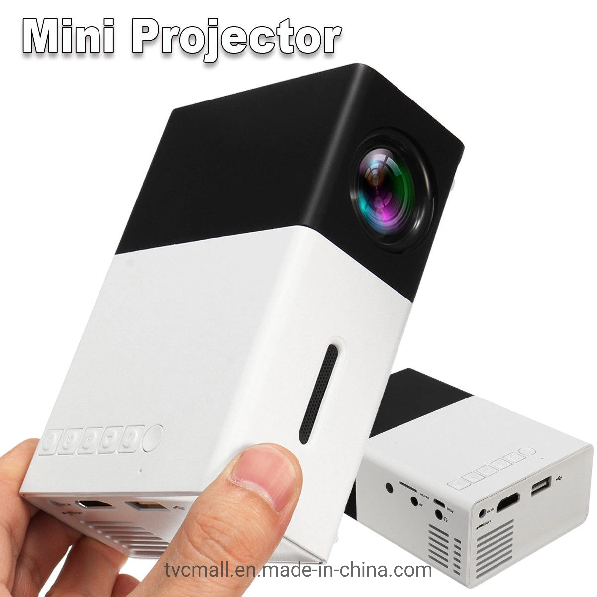 Yg300 Mini Portable 1080p HD LED-Projektor Video Home Entertainment Projektor mit PC Laptop USB/TF/AV/HDMI Eingang