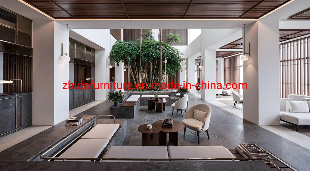 Modern Furniture Hotel Lobby Reception Furniture Sectional Sofa Set Public Area Luxury Single Sofa Accent Leisure Chair