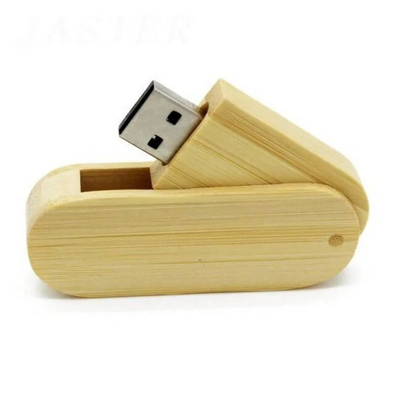 بطاقة ذاكرة قابلة للدوران الخشبي USB Stick 2.0 للتصوير الفوتوغرافي الشعار متوفر