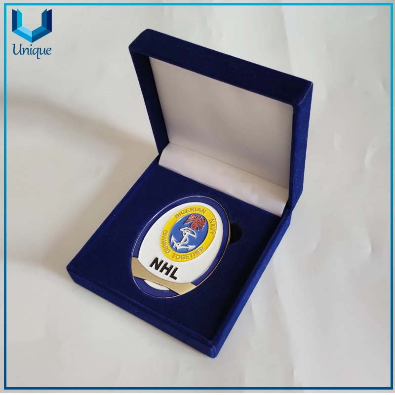 Ready to Ship Velvet Jewelry Gift Box with Custom Logo, Medal Badge Challenge Coin Box, Display Gift Box for Coin