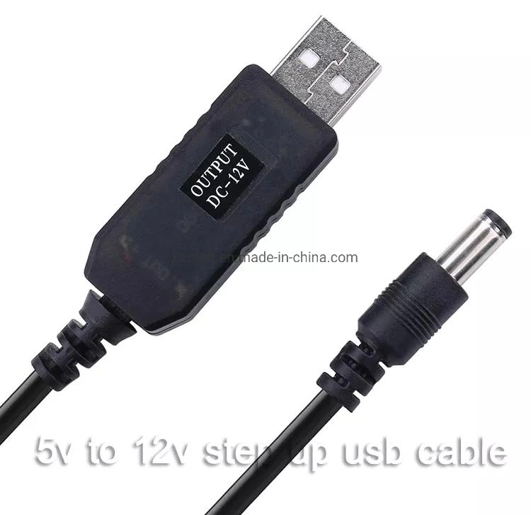 Boost Voltage Cable USB DC 5.5 X 2.1mm 5V to 9V 12V Charging