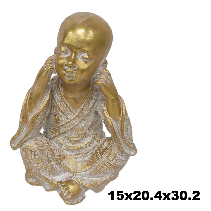 Resin Little Monks No Hear/See/Speak/Do Statue Baby Buddha Decor Gift