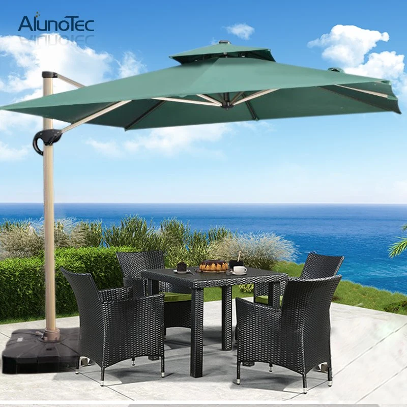 Flexible 360 Degree Turning Outdoor Furniture Roman Folding Parasols Patio Umbrellas