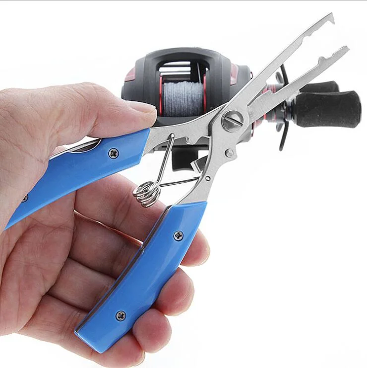 Stainless Steel Fishing Scissors Multi-Function Tool Fishing Pliers with Small Folding Utility Blade Esg15654