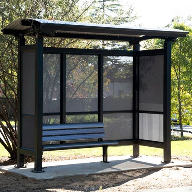 Good Quality Outdoor Stainless Steel Bus Shelter with Light Box