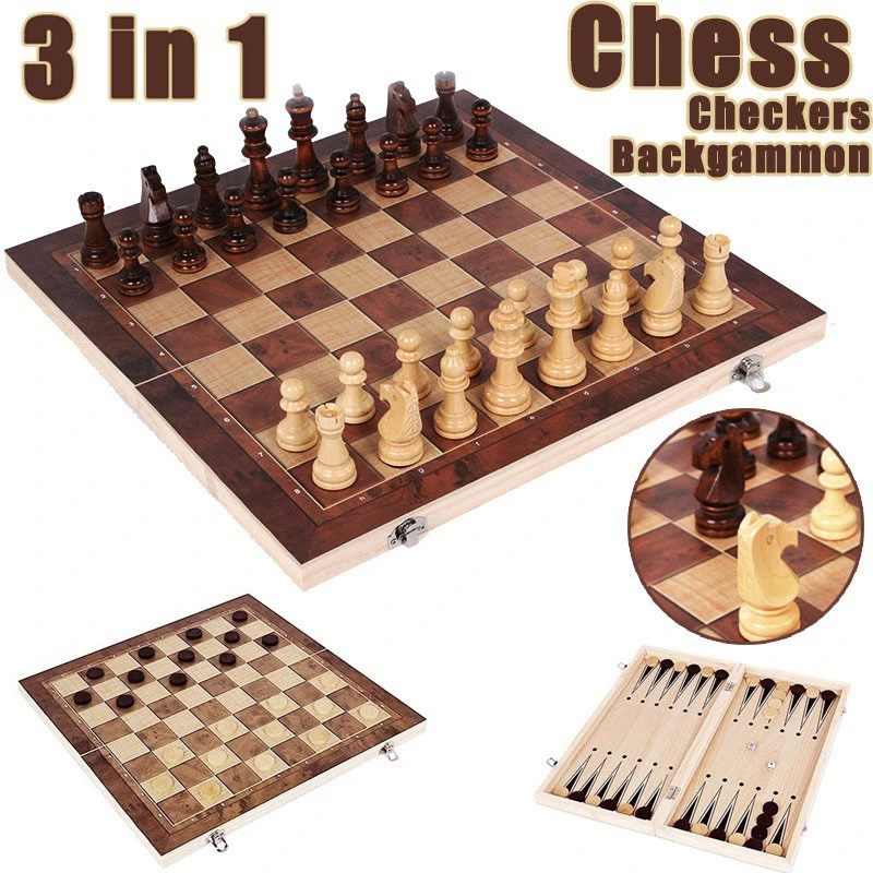 Adult Kids Top Gambling Thermal Paper Plastic Wooden Chess Board Game