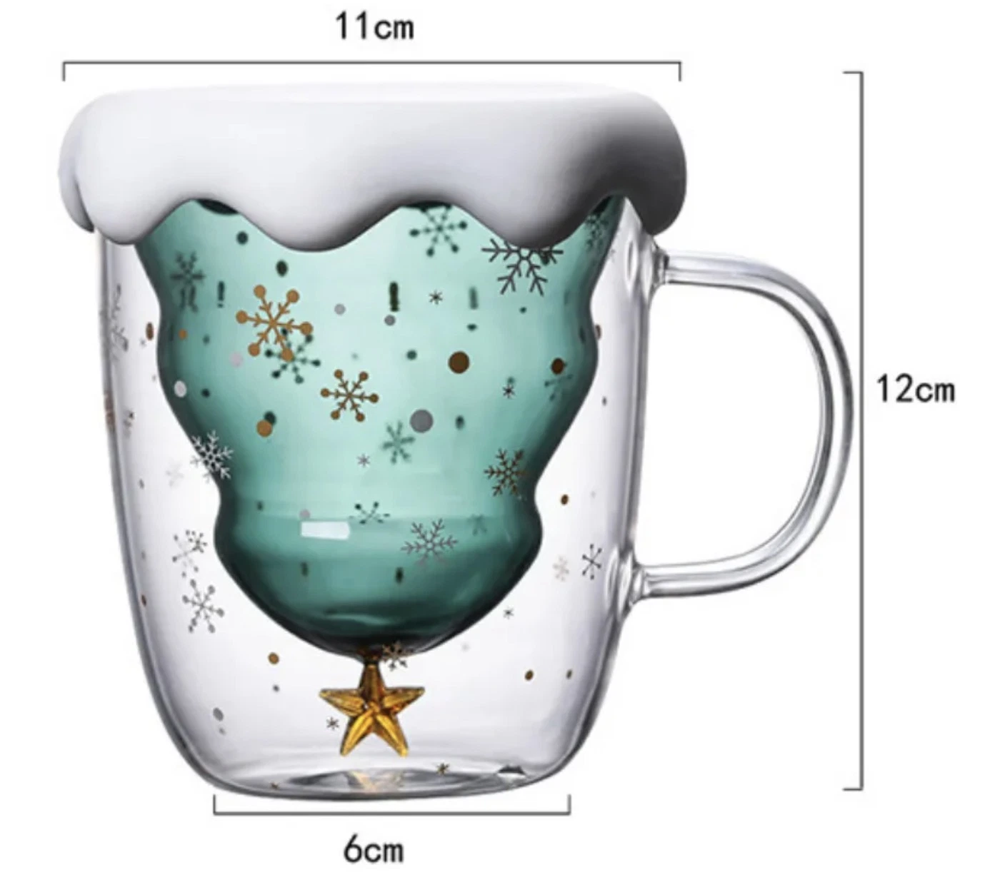 Wholesale 250ml Gift Mug Christmas Wishing Christmas Tree Xmas Gift Double Wall Glass Cup Christmas Mug