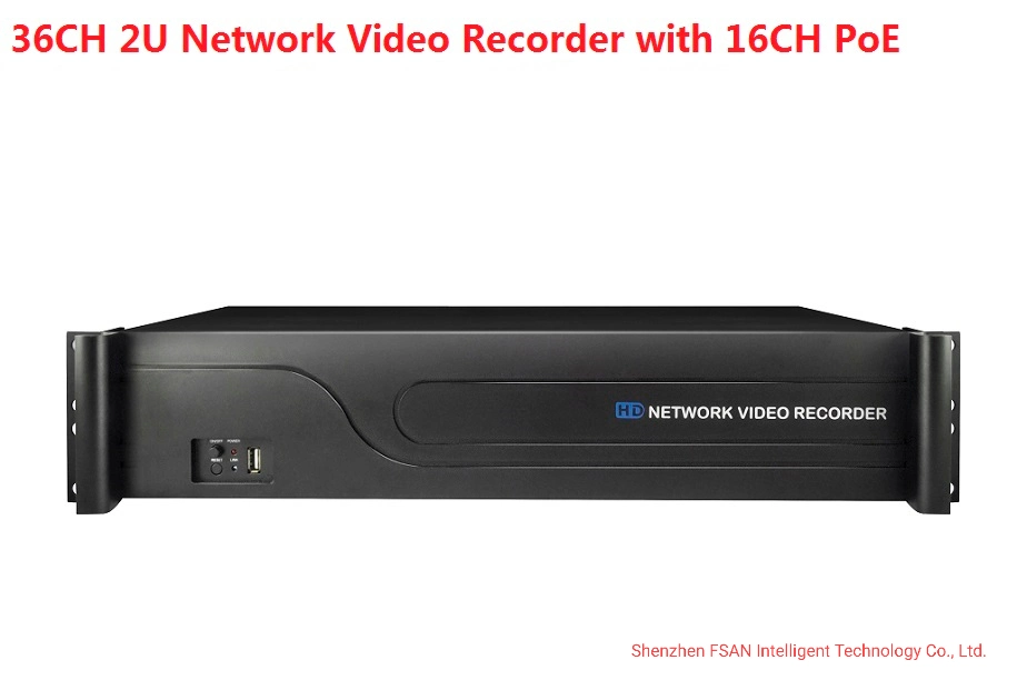 FSAN 8HDDs 36CH 2U Full Real-Time Network Video Recorder 4K NVR with Poe