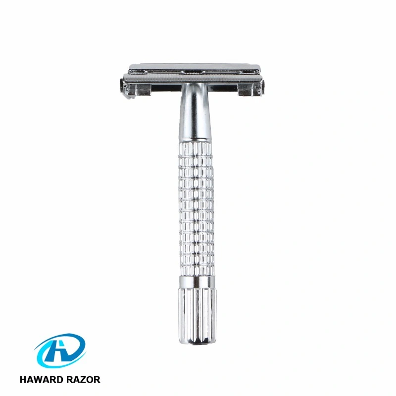 D666 Classic Butterfly Metal Handle Double Edge Safety Razor Twist to Open Safety Razor