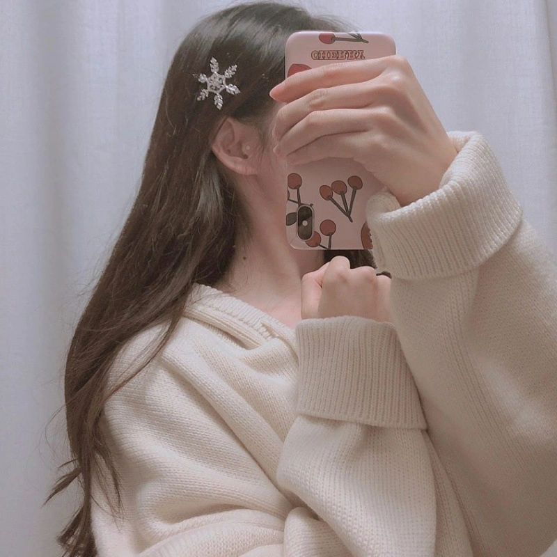 New Hair Accessories with Diamond Frog Buckle Simple Snowflake Hair Clip