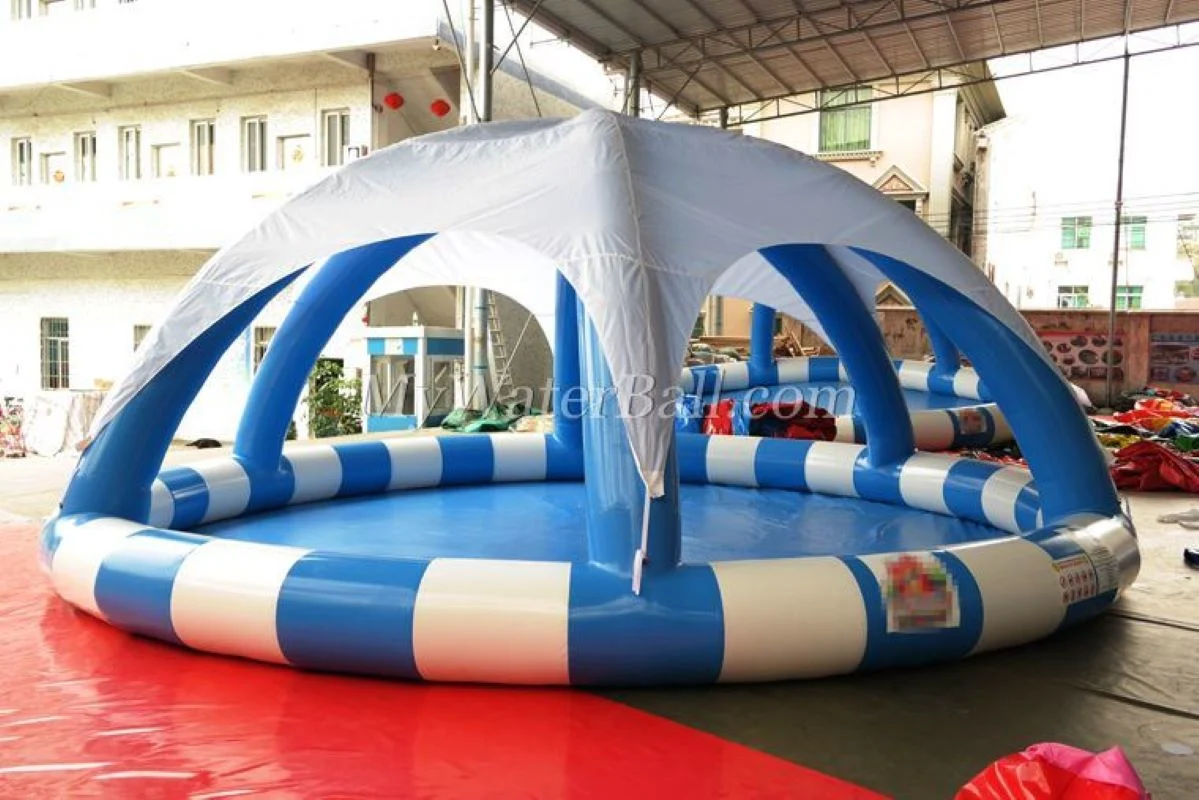 Nova Piscina insuflável de design com cobertura de tenda