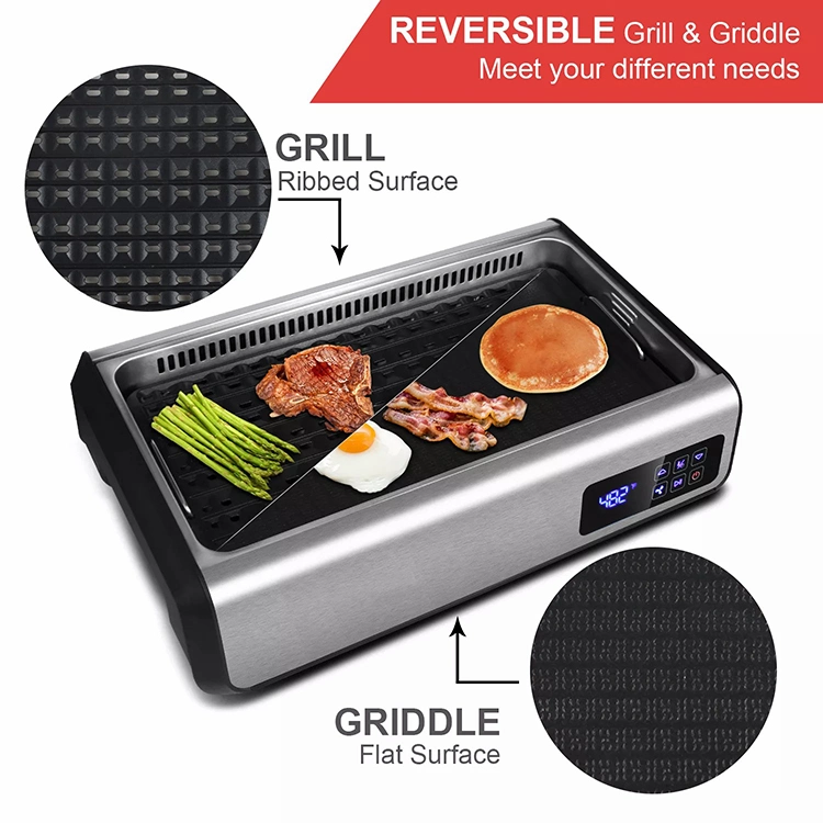 Tabletop Electric Smokeless BBQ Grill Black Power Surface Packing Plate Parts Sales PCS Cooking Pan