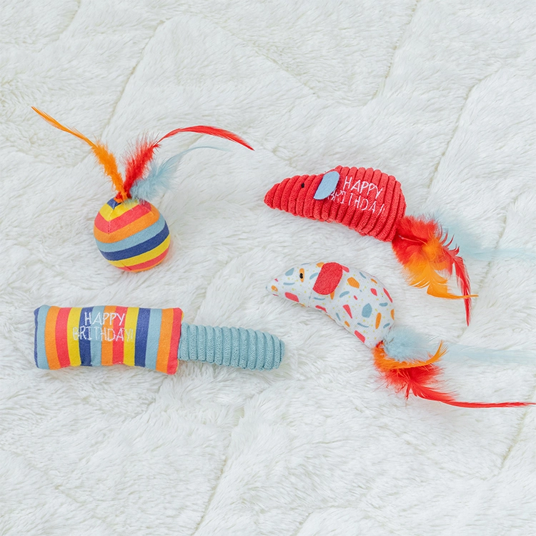 Rena PET Birthday Series Веселые красочные интерактивные с Feather Cat Играть игрушку