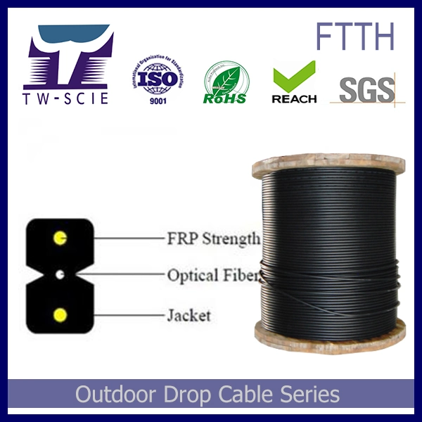 1 Core Singlemode FTTH Drop Cable From Outdoor to Indoor