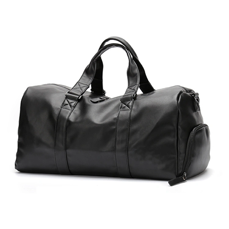 Luxury PU Leather Sport Gym Men Weekender Tote Luggage Duffle Travel Bag