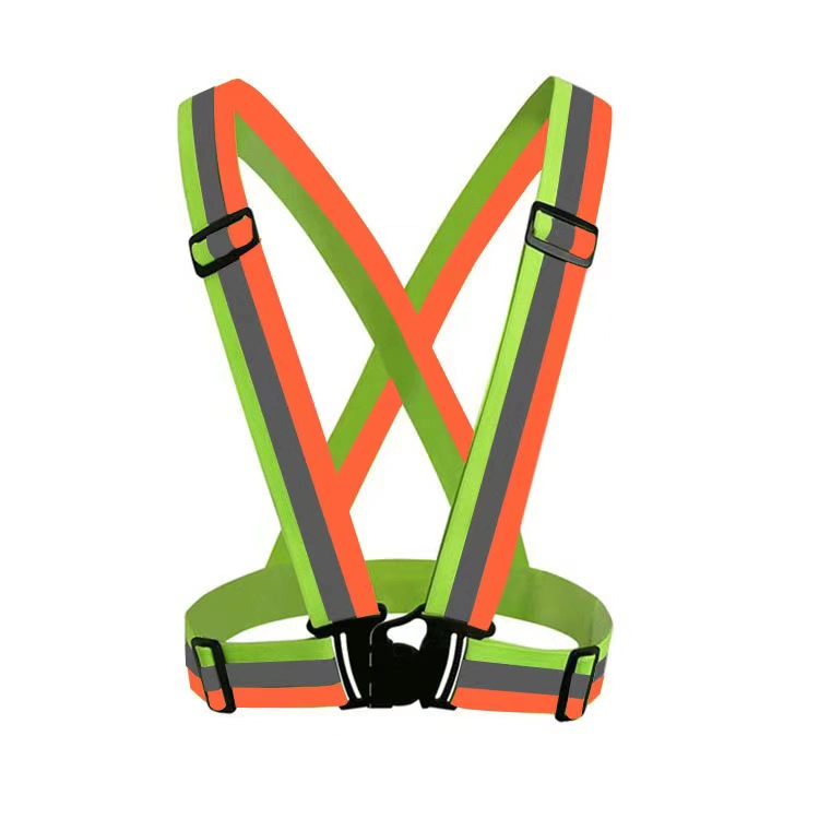 High Vis Multi Color Reflective Vest Elastic Strap Sports Work Safety Vest Belt