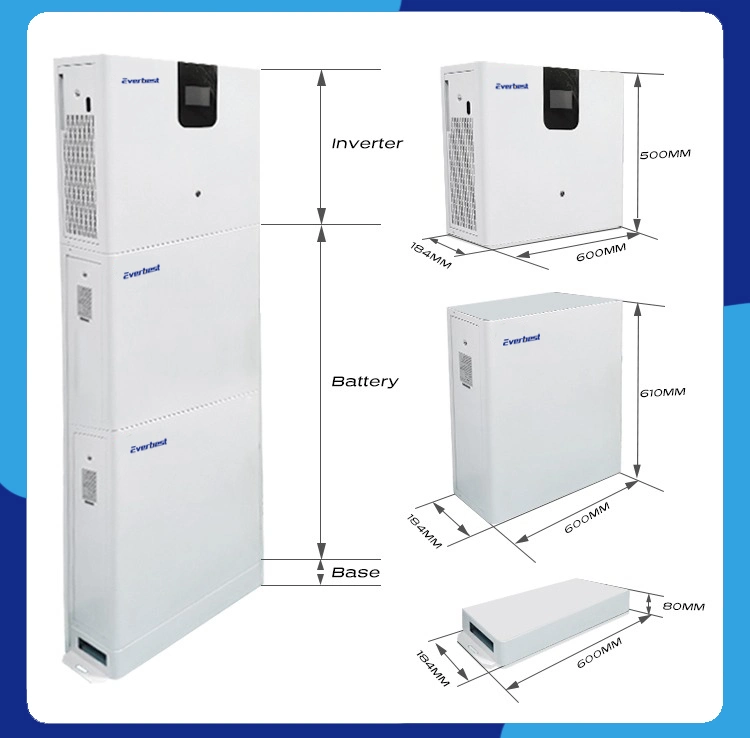 Erneuerbare Energie All in One 5kw Solar-Wechselrichter mit 20kwh 10kWh 48V Lithium-Ionen-Akku skalierbares Modul Sonnensystem