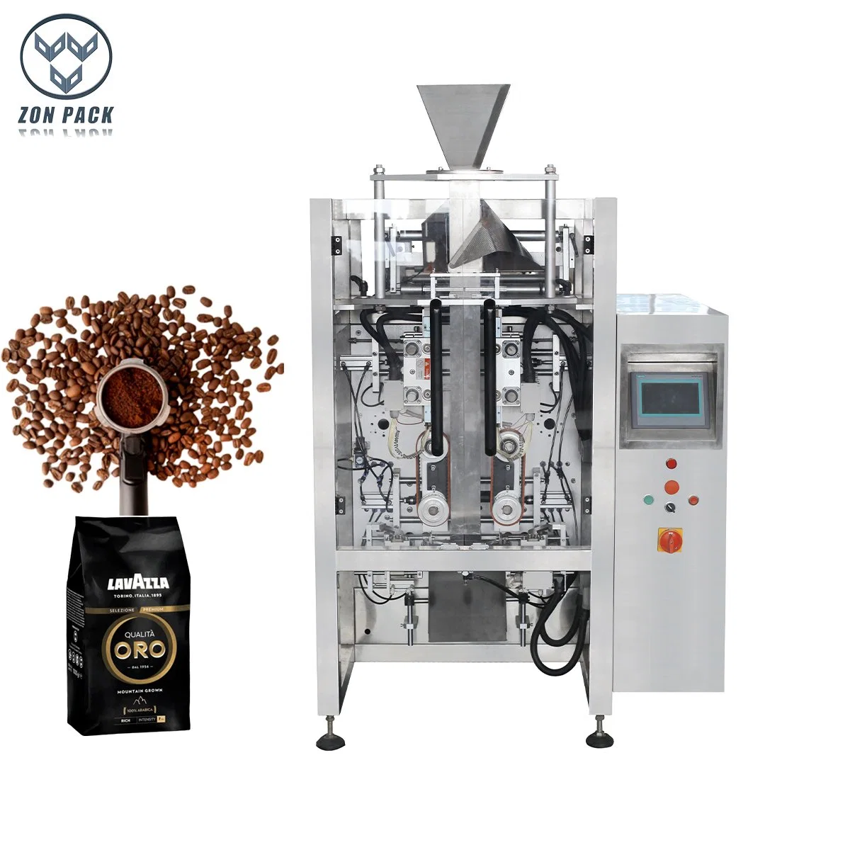 Joint Quad automatique Coffee Bean Bag 200g 500g Sac à fond plat de l'emballage de la Machine avec distributeur unidirectionnel