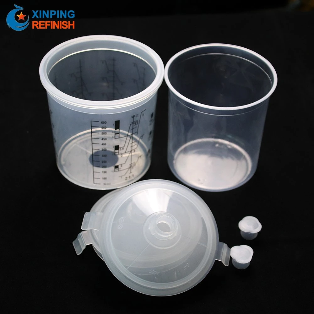 800 Ml PP Plastic Paint Spray Gun Cups Set with Separate Inner Cup and Outer Cup