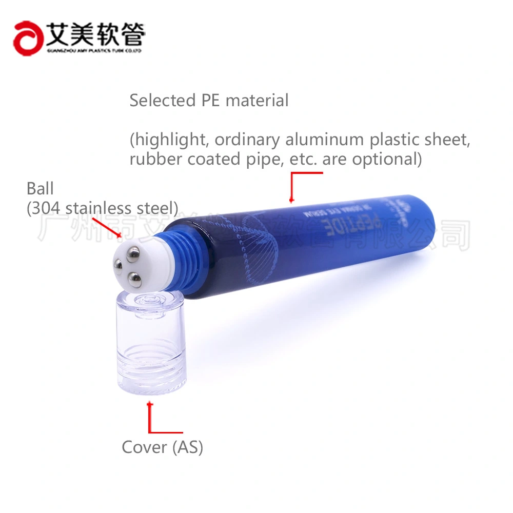 Massage Tube with Three Roller Ball Applicator Plastic Tubes