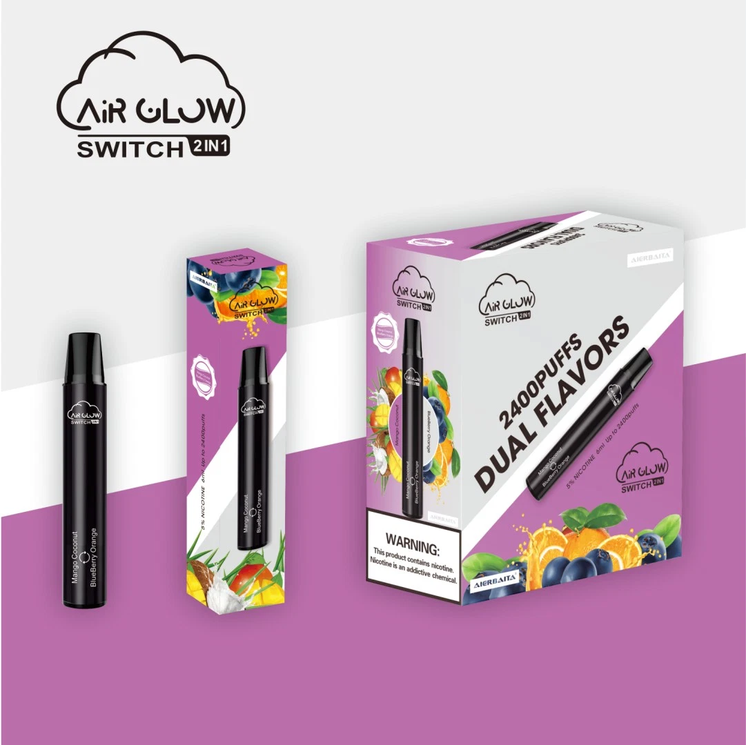 2022 Nueva Venta caliente de 18 Kg/Box 2500 inhalaciones de nicotina Disposible Vapes baja con la luz