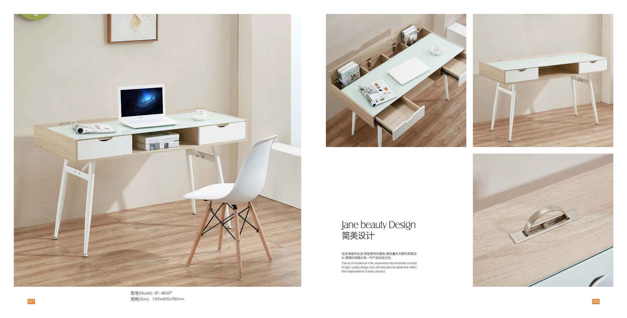 Mobiliario de oficina en casa sencillo de madera barato Mesa de ordenador dormitorio Muebles para Sala de Estudio