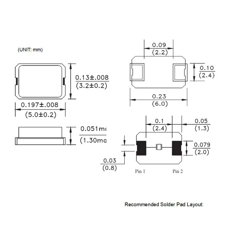 SMD5032 Surface Mount 8.192-40MHz 16PF 10ppm Xtal at Cut Fundamental Ceramic Seam Weld Quartz Oscillator Crystal Resonator Electronic Component