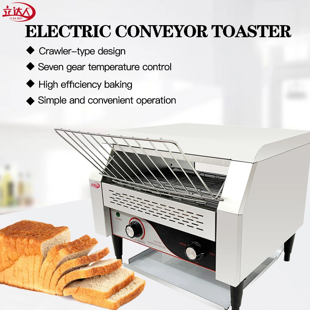 Lida OEM Commercial Guangzhou Manufacturer 2.6kw Electrical Conveyor Burger Bun Vertical Toaster Sliced Bread Cooker Electric Grill Toaster