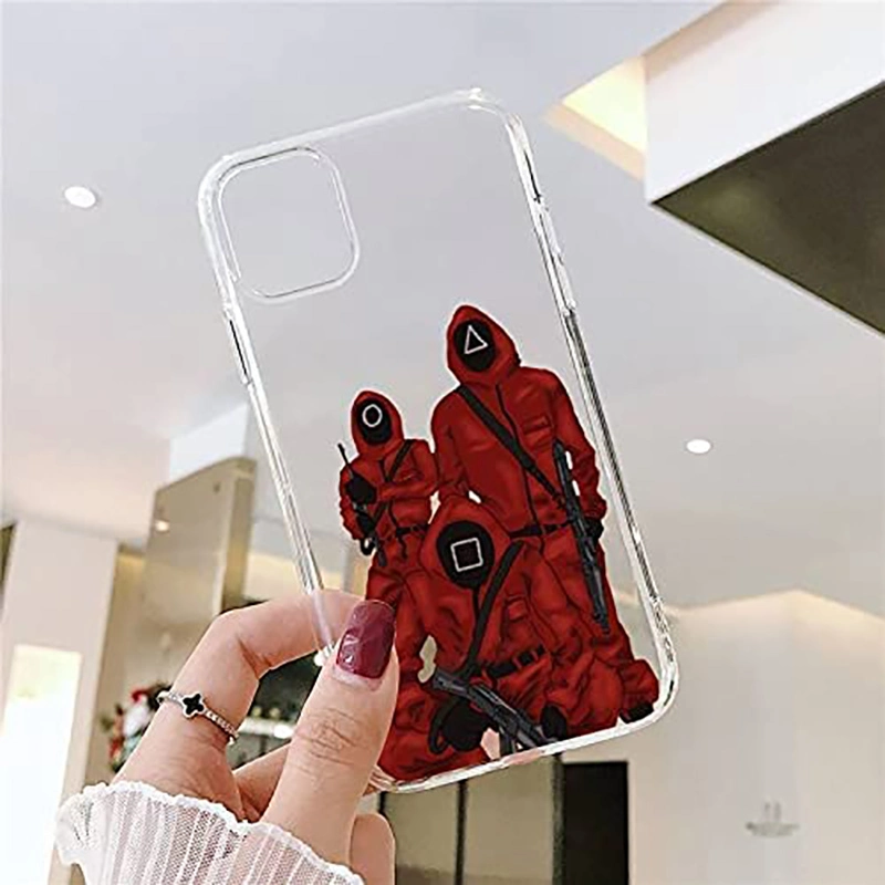 New Transparent TPU Back Shell Anti-Yellowing Squid Game Phone Case for iPhone Xs Max iPhone X/Xs