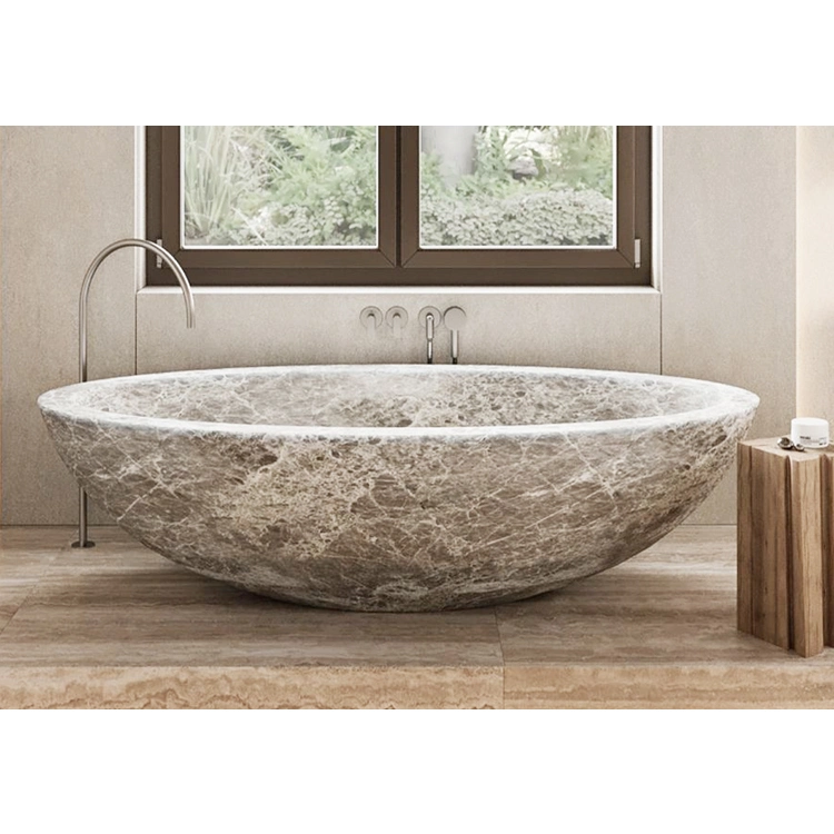 Banho Natural Stone Banheira Custom tubs flooring Oval Round Solid Marble Adult Walk em mármore Banheira