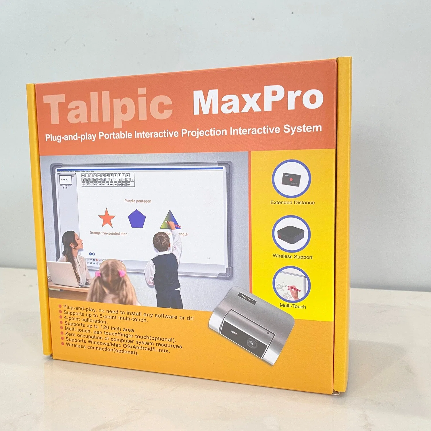 Sistema de pizarra interactiva portátil gire a la proyección y pantalla LCD multitáctil a bordo de la escuela para la oficina en casa Tallpic Maxpro-St