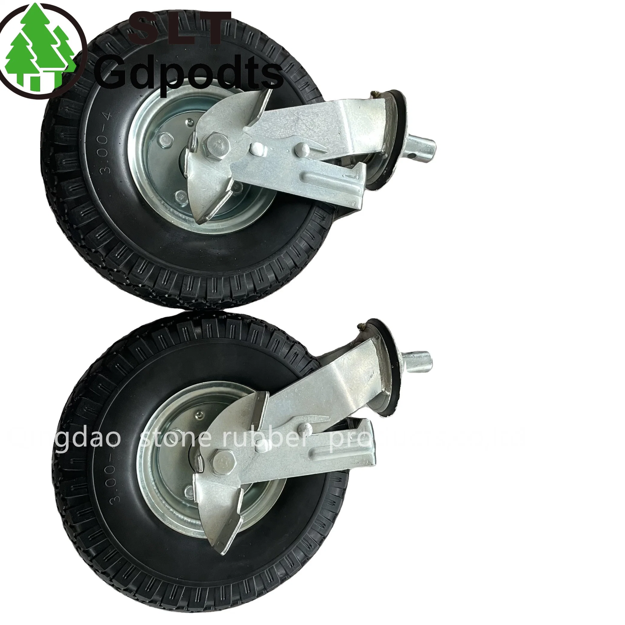 10 Inch Flat Free Caster Wheel with Brake Swivel Caster Wheel