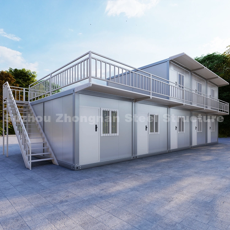 Custom Metal Flat Pack Mudular Two Story Container Hotel Factory