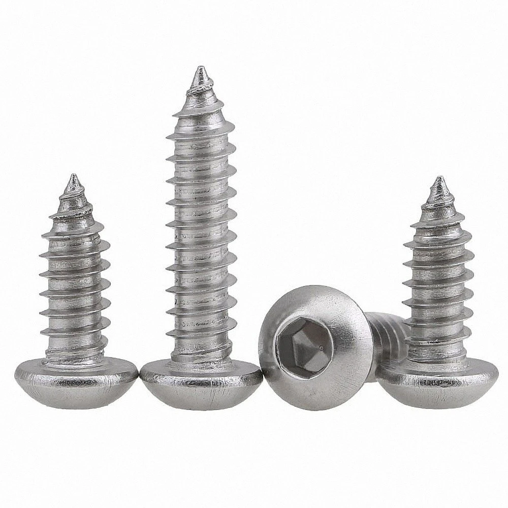 Pan Head Hex Hexagon Self Tapping Screws Stainless Steel Round Head Allen Tapping Wood Screw