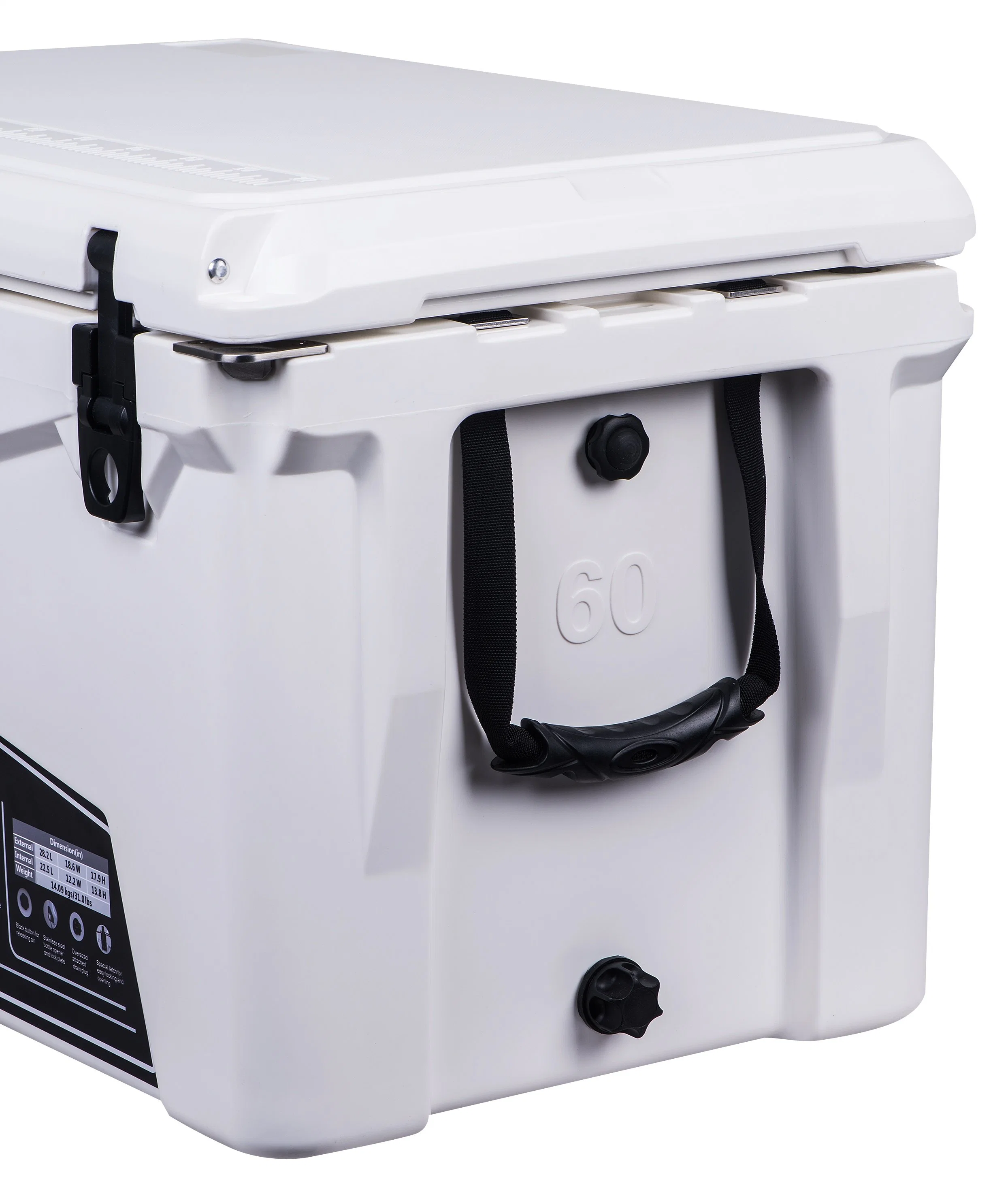 60qt Waterproof Cooler Box with Big Capacity