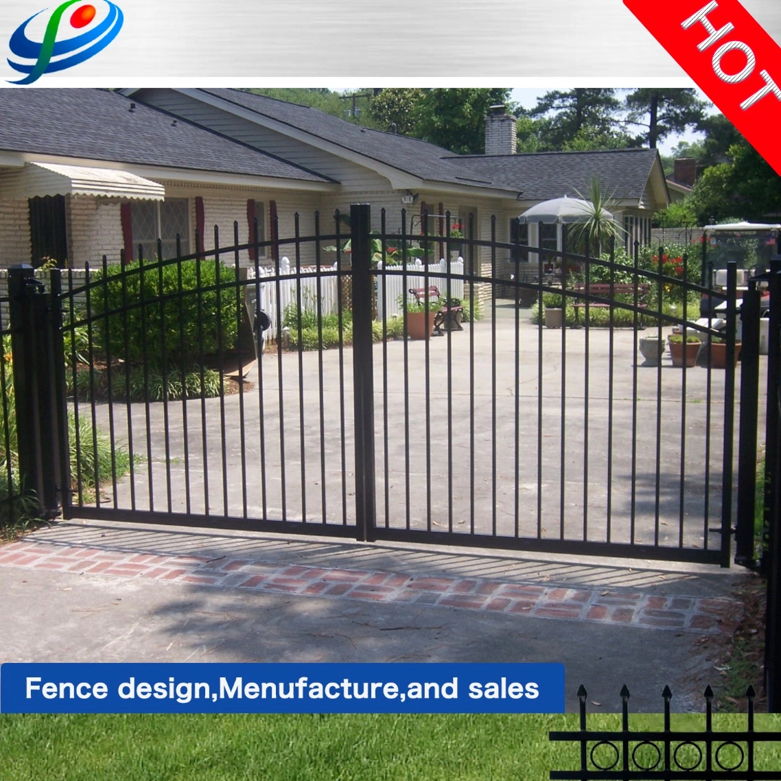 Hot Selling House Main Entrance Wrought Iron Main Classic/Classical Swing Gate Designs