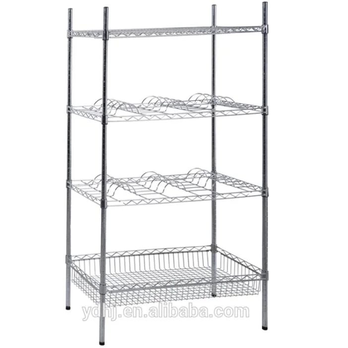 Hot Chrome Deep Wire Basket Shelves Promotion Table Display Racks