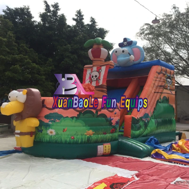 Guangzhou XBL Factory Pirate Slide inflable, túnel de Pirata inflable, Inflatable Viking Pirate Ship Bouncy Slide