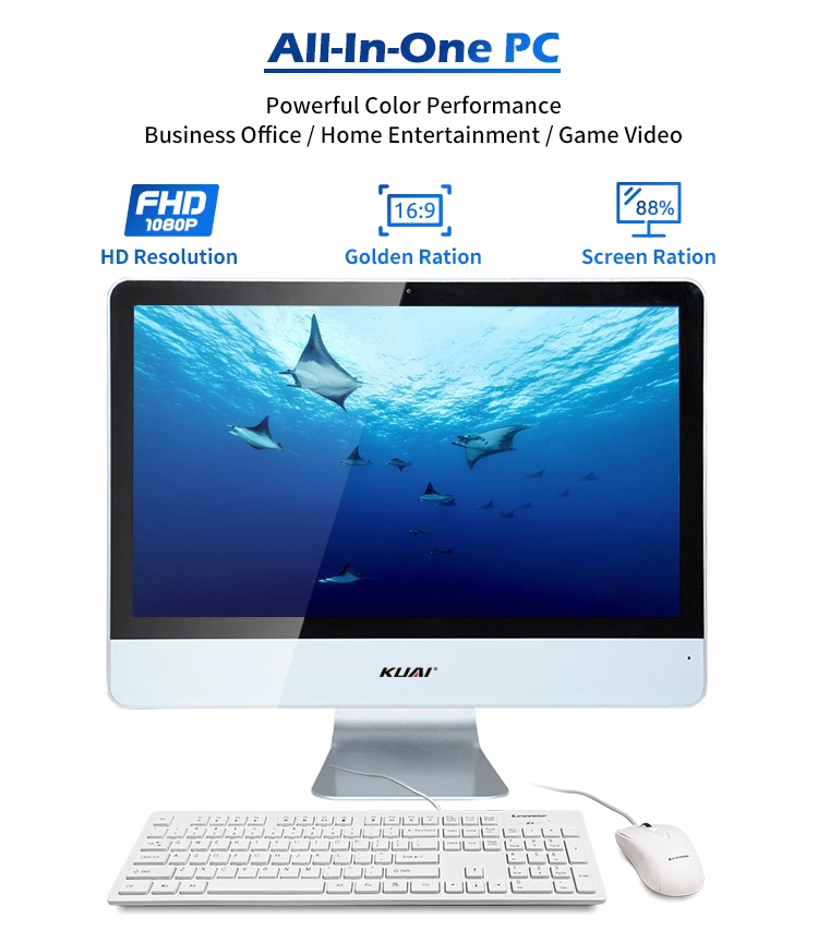 FHD LED Display 21.5inch All in One PC 23.8" Aio Computers 27inch Core I3 I5 I7 All in One PC Desktop