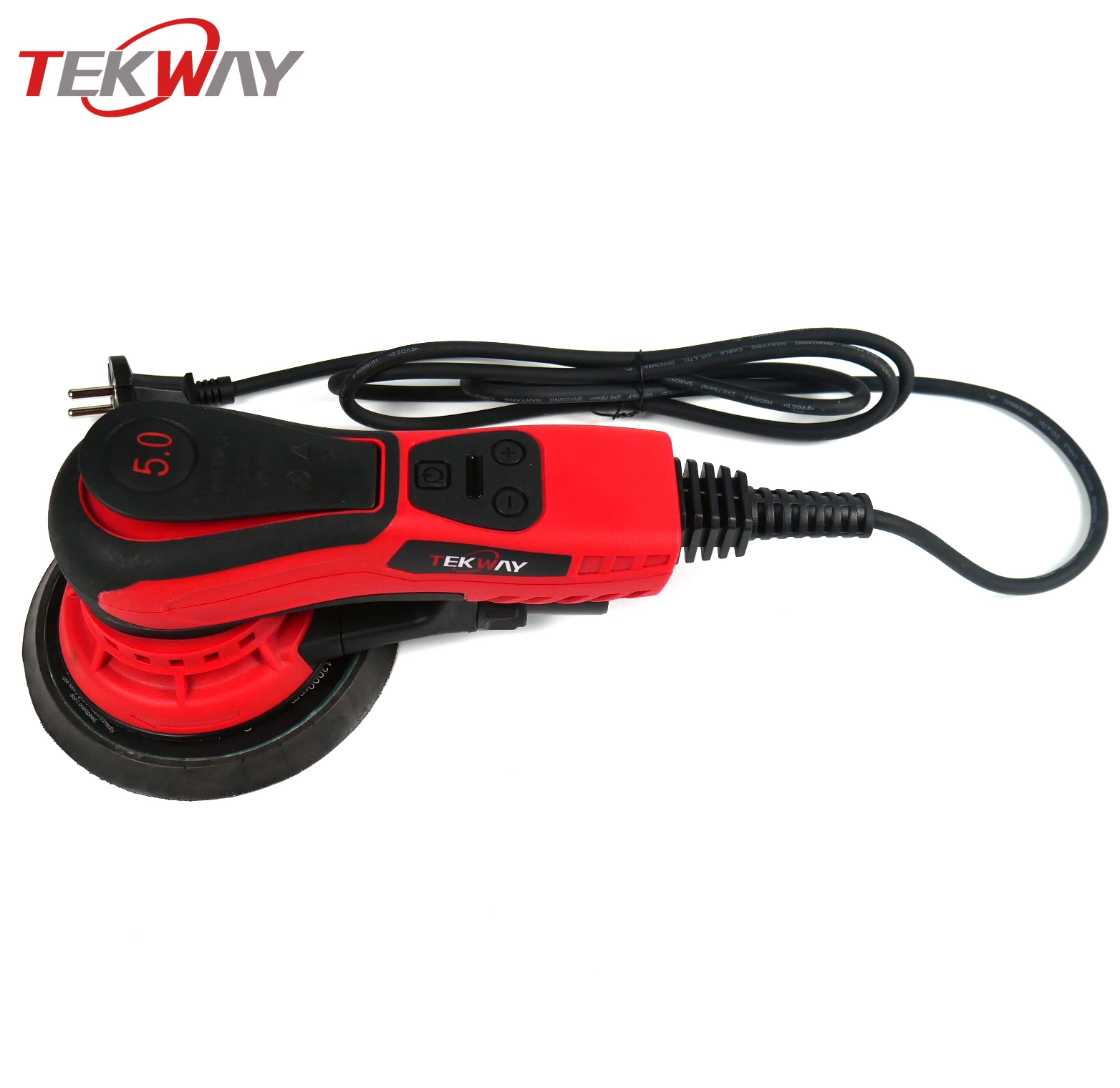 Tekway 220V Sander 75mm Portable Plug-in 5,0/2,5 Sandoras orbitales aleatorias Lijadora eléctrica sin escobillas Orbital para madera de coche