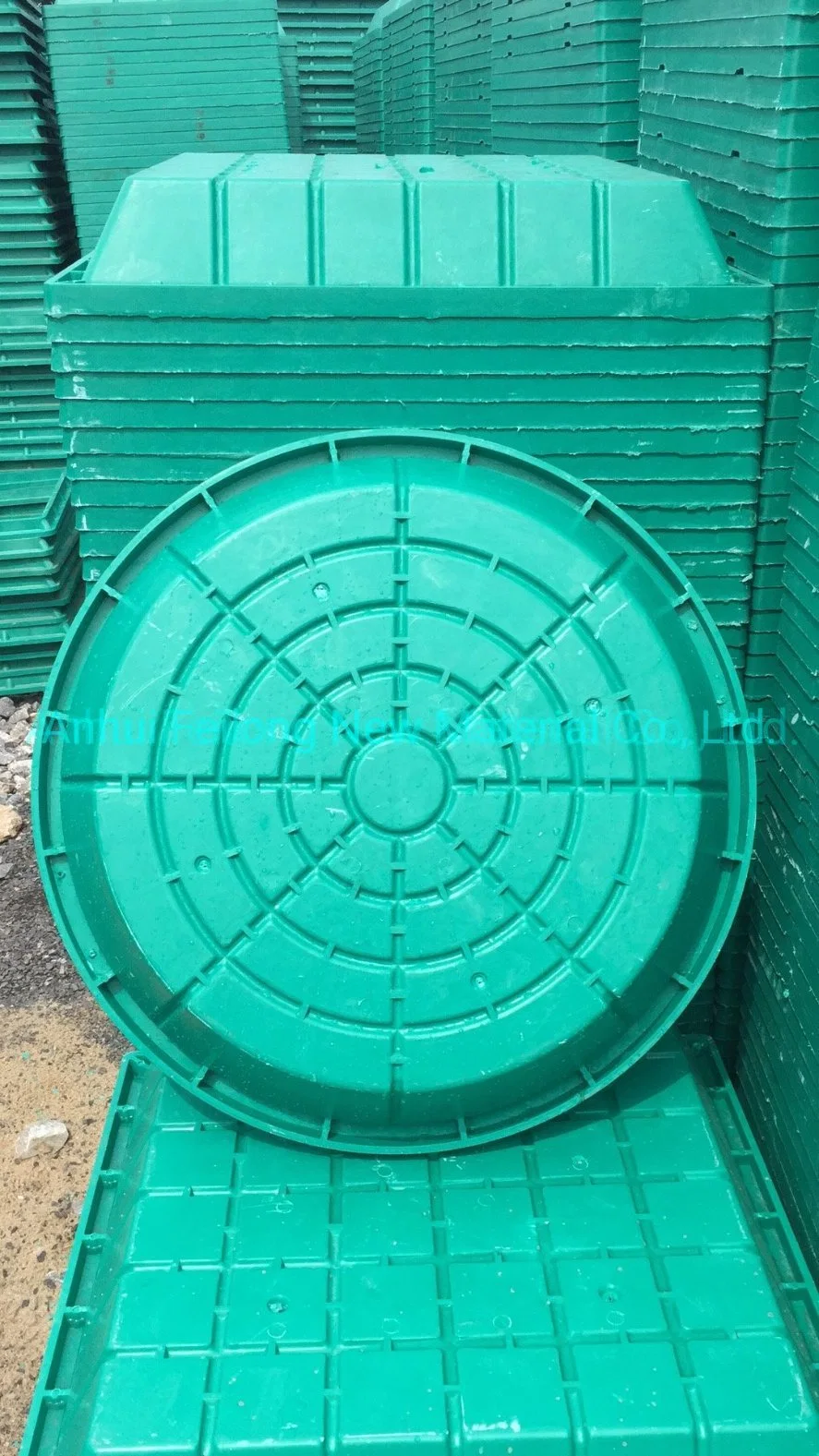 Square Composite Plastic Green Recessed Grass Lawn Manhole Cover with Frame for Tree Lawn Belt