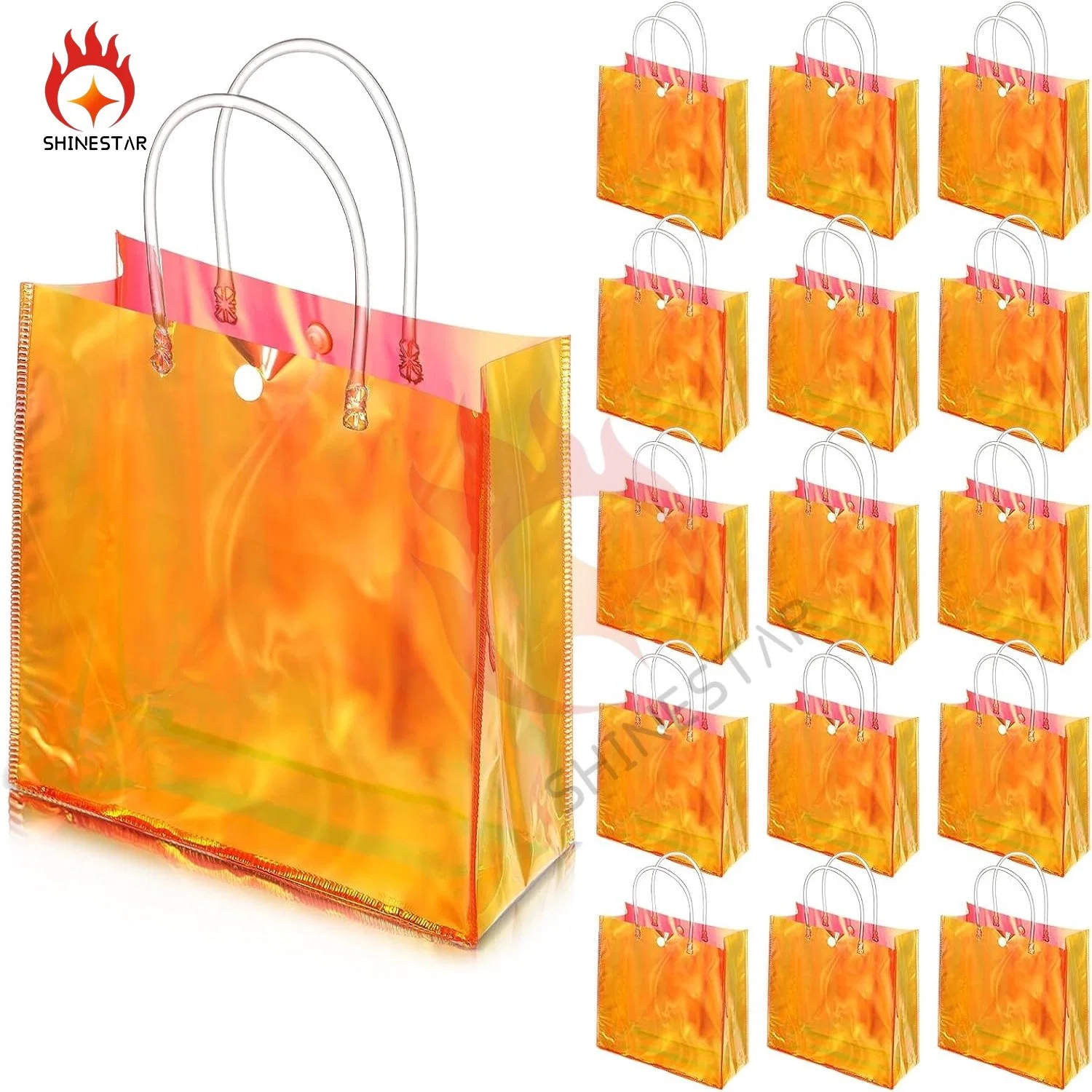 Petit cadeau clair irisé plastique PVC réutilisables Emballage Cadeau sac fourre-tout