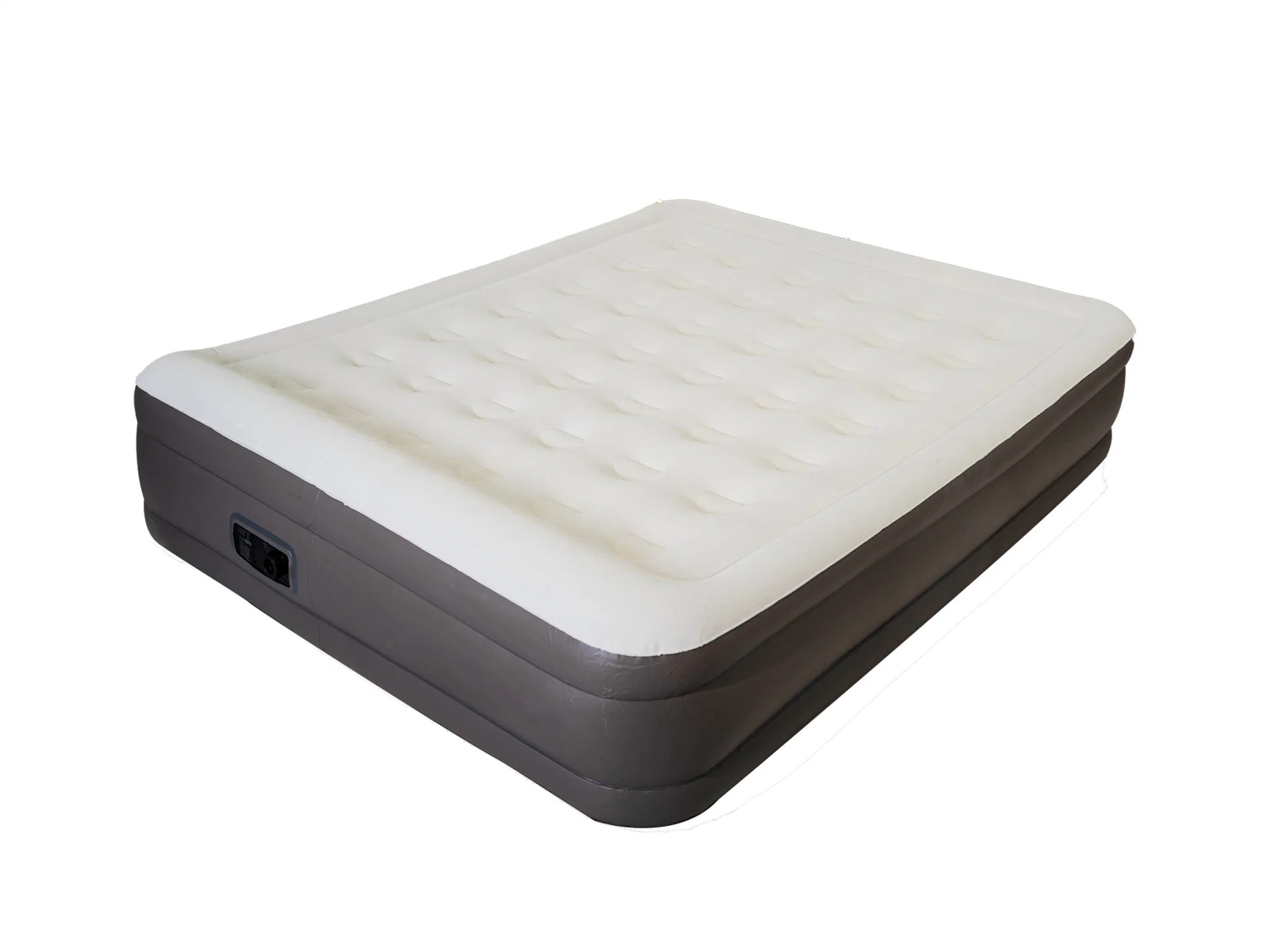 Queen Size Inflatable Flocked Air Bed with Built-in Pump