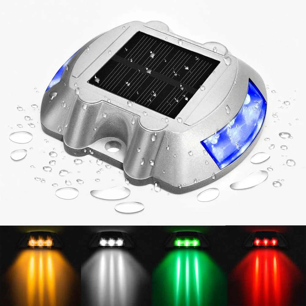 Outdoor 6 LED Solar Powered Road Stud for Outdoor Driveway Deck Garden Ground Path Yard