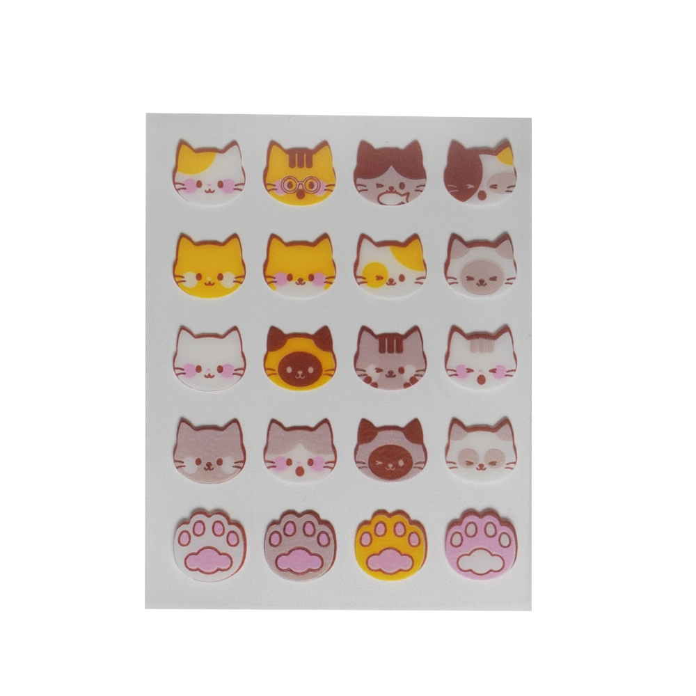 Original made Cute Cat Face Design Hydrocoloid Acne Pimple Patch 20 puntos por hoja curación de manchas faciales