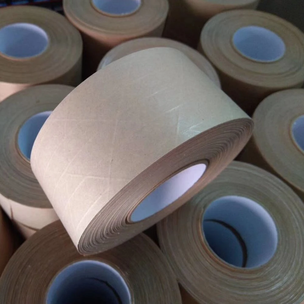 Reinforced Wet Kraft Paper Tape Packing and Sealing Tape High Adhesive Tape