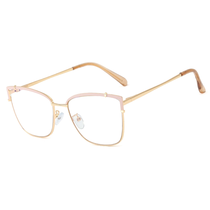 Fashion Big Frame Two-Tone Metal with Spring Hinge Metal Eyewear Optical Frames