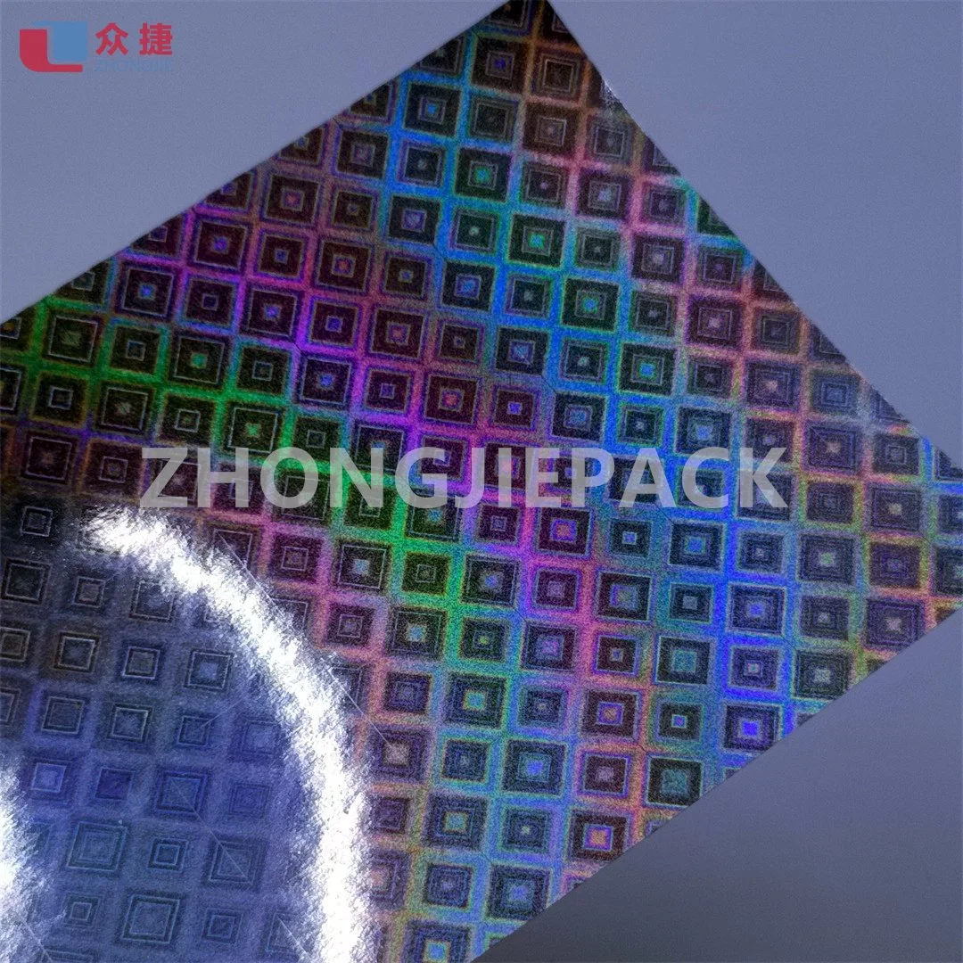 Laser Check Plaid Pattern BOPP Holographic Film Laminated Paperboard for Gift Box Packaging