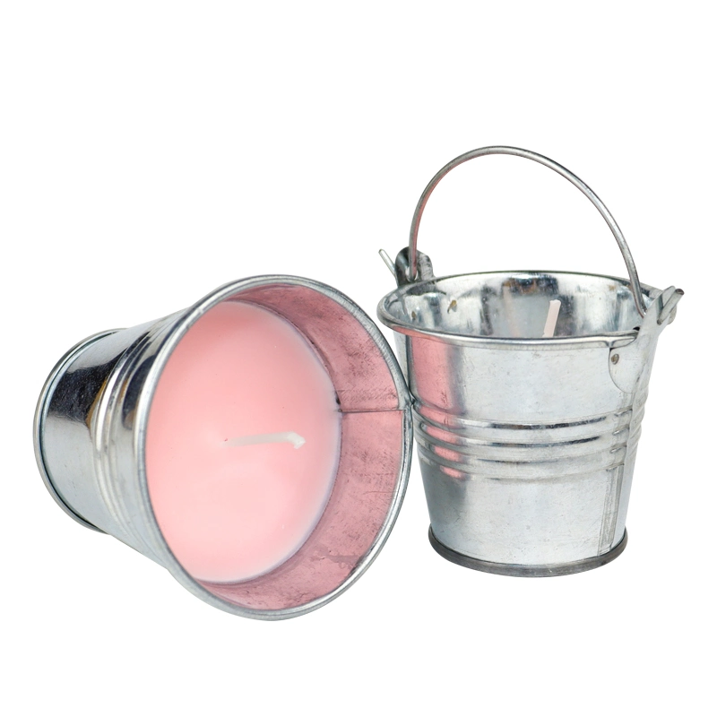 Outdoor Metal Bucket Paraffin Wax Citronella Candles Tin Candle for Outdoor