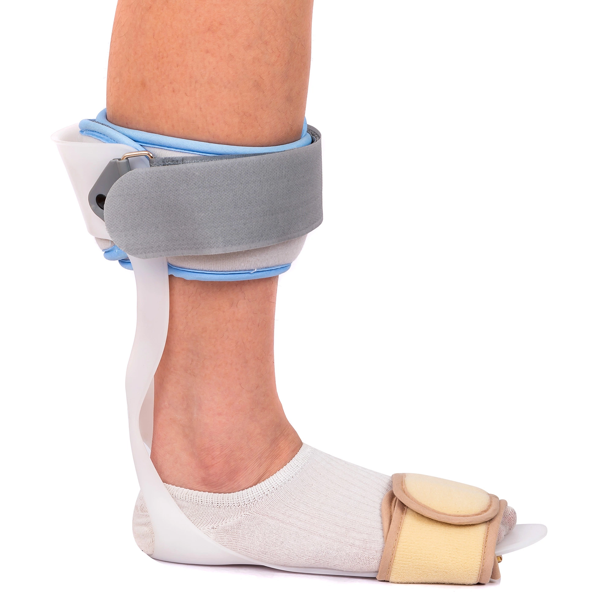 Ortesis de plástico de alta elasticidad para el pie del tobillo con correas de cierre de velcro